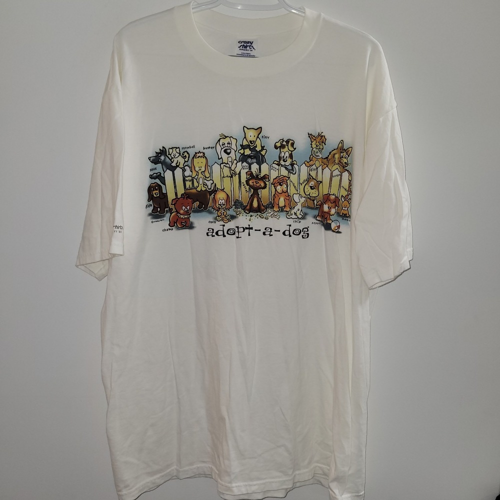 Vintage Crazy Shirts Adopt A Dog Hawaiian Humane Society T-Shirt Size XL